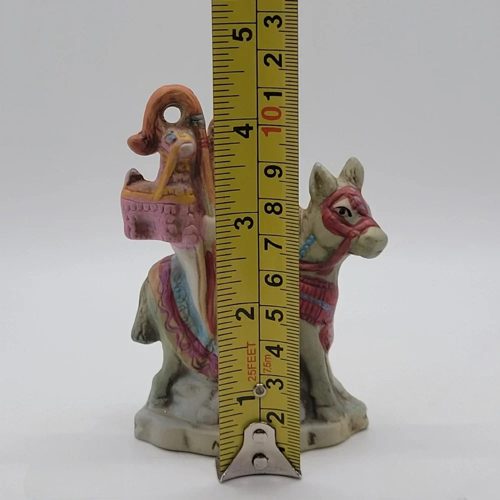Vintage RSVP 1991 Mexico Santa Riding Donkey Ceramic Figurine 8903